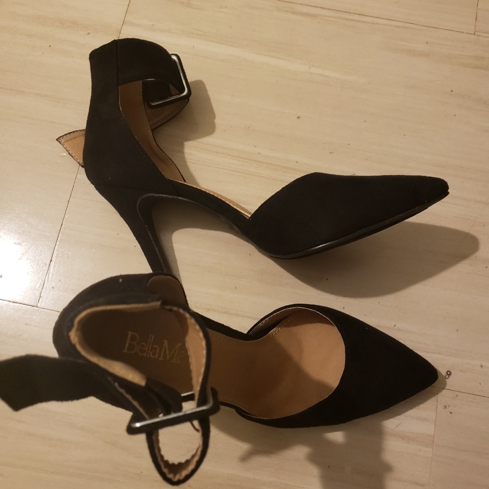 Faux Suede Pointed Toe Heels